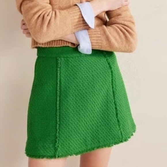 Boden Tweed Interest Mini Skirt Women's Green US 10 NEW 728 - Picture 1 of 5